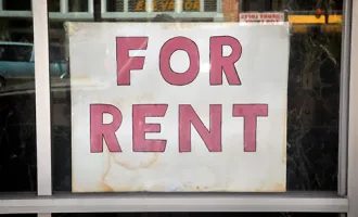 For rent sign.