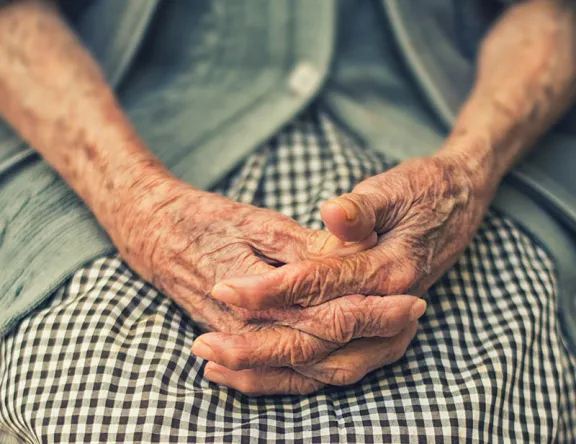 Elderly woman's hands.