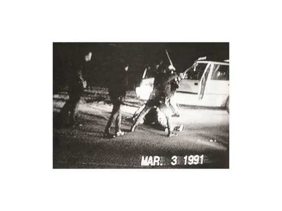 March 1991 image of Rodney King beating.