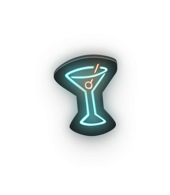 Martini Glass in neon lights