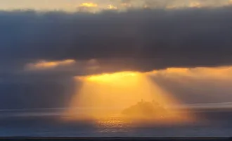 Alcatraz Island under sunlight.
