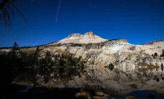 Mountain reflected in a lake.
