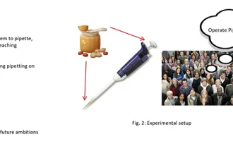 Mock up of an experiment teaching ants how to pipette.