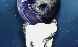 Rendering of the globe on top of a tooth.