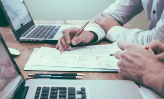 Working on a computer