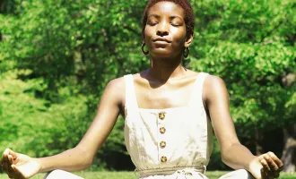 Meditating woman