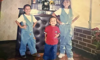 Children posing for camera