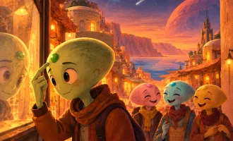 Cartoon image of aliens