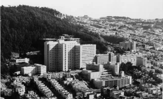 Aerial view of UCSF parnassus campus in 1980.