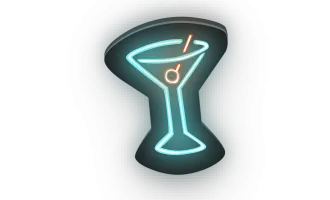 Martini Glass in neon lights