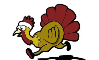 Cartoon drawing of a turkey.