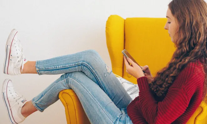 Woman sitting on chair