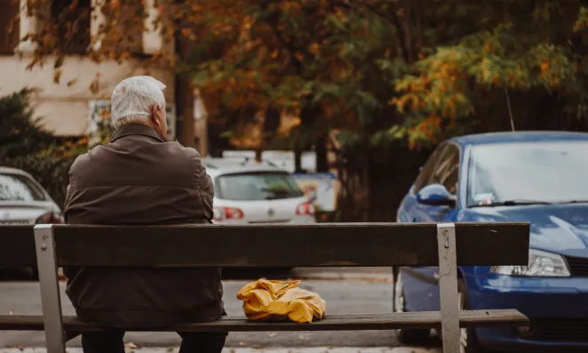 Old man on bench