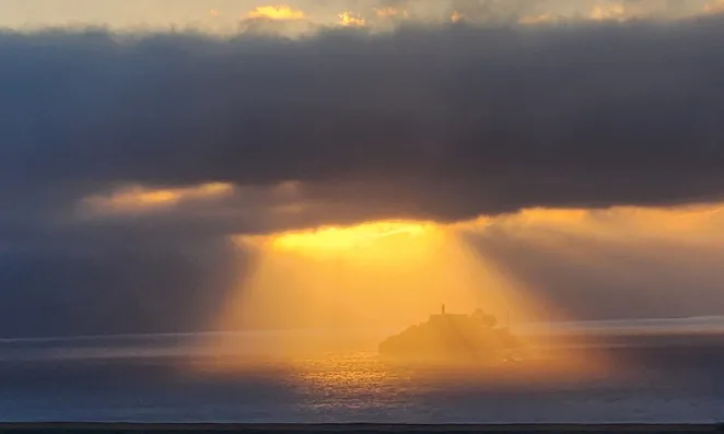 Alcatraz Island under sunlight.