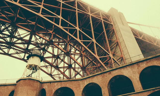 Under the Golden Gate Bridge.