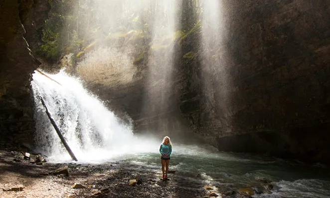 Woman hiking.