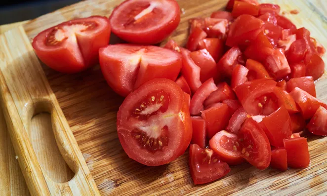 Chopped tomatoes.