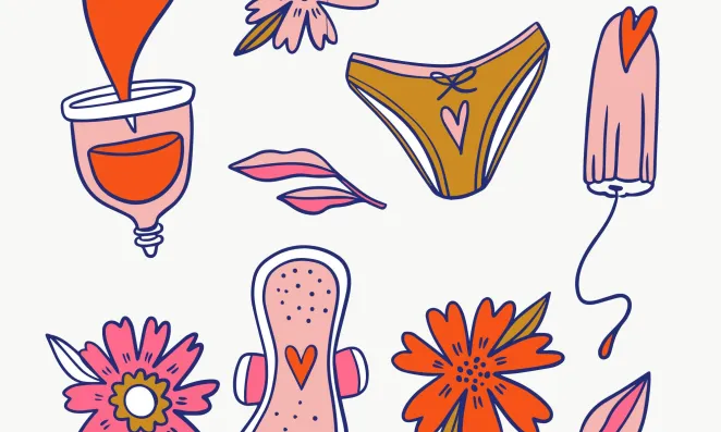 Menstrual hygiene kit illustration