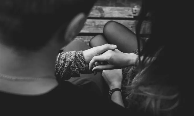 couple holding hands