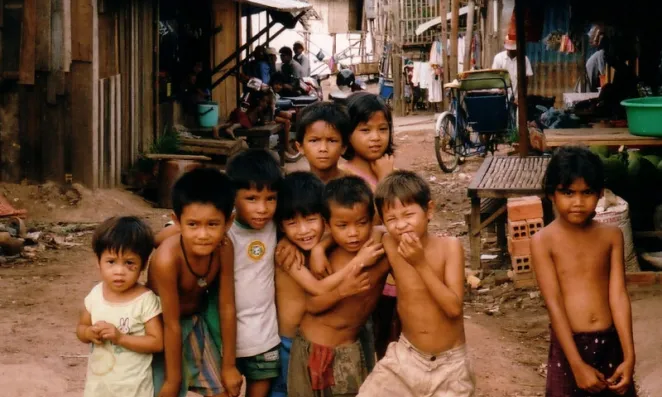 A group of children from the movie A Closer Walk