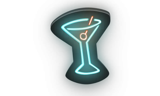 Martini Glass in neon lights