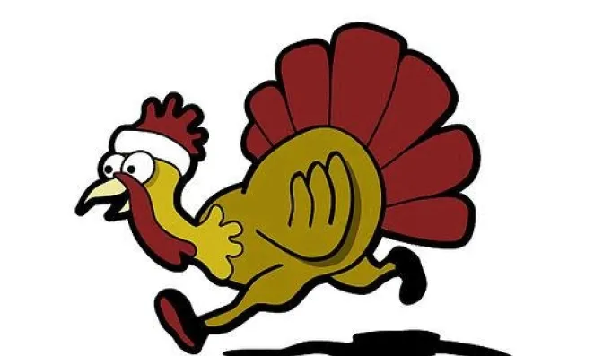 Cartoon drawing of a turkey.