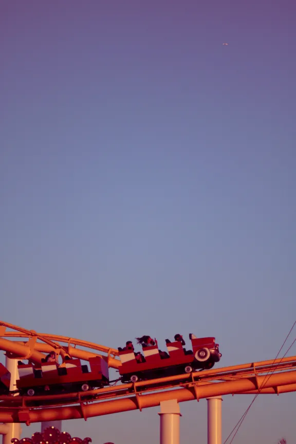 Roller coaster riders.