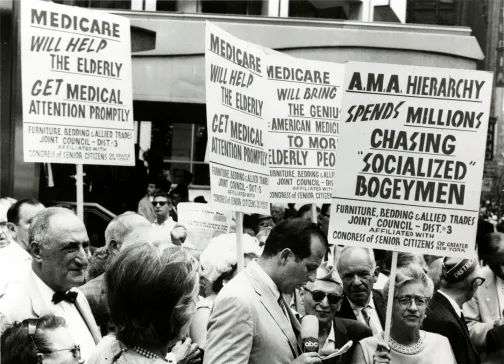 Rally for socialized medicine circa 1960s.