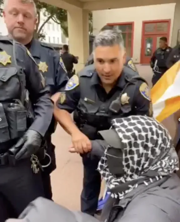 UCPD arrests Pro-Palestinian protestor. 