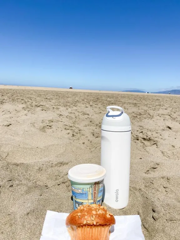 Snack on a beach.