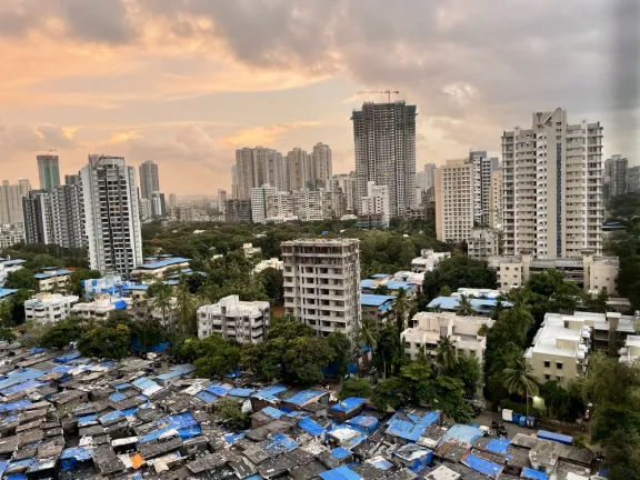 Mumbai at sunset.