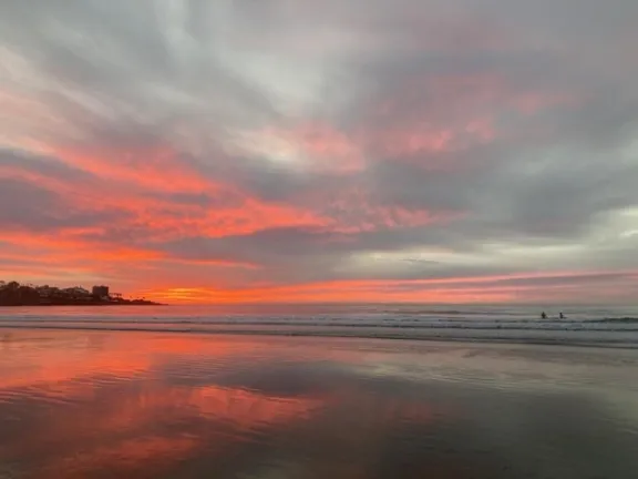 Sunset over ocean