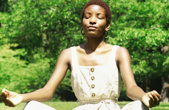 Meditating woman