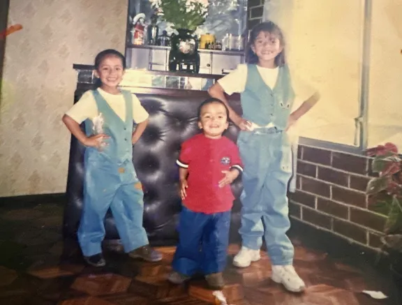 Children posing for camera