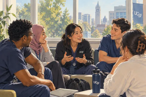 group of students talking