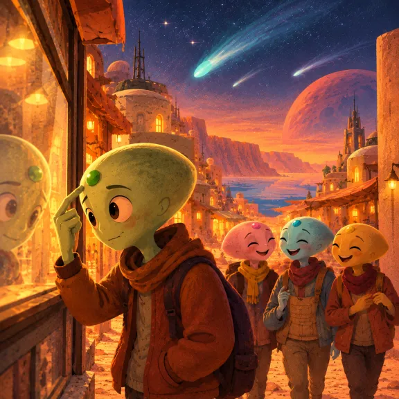 Cartoon image of aliens