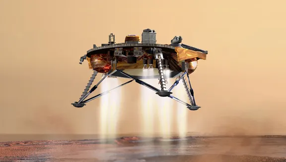 modern spacecraft landing on mars