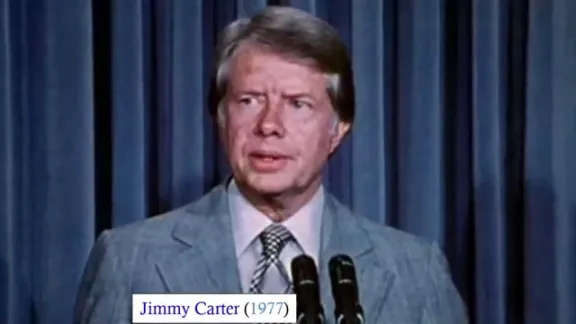 Photo of President Jimmy Carter circa 1977.